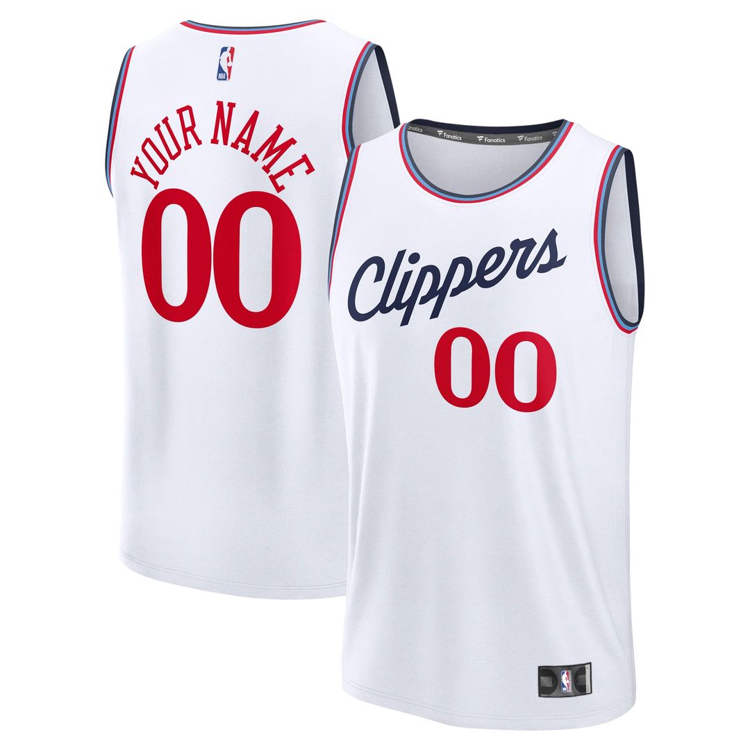 LA Clippers Fanatics Fast Break Custom Jersey - Association Edition - White