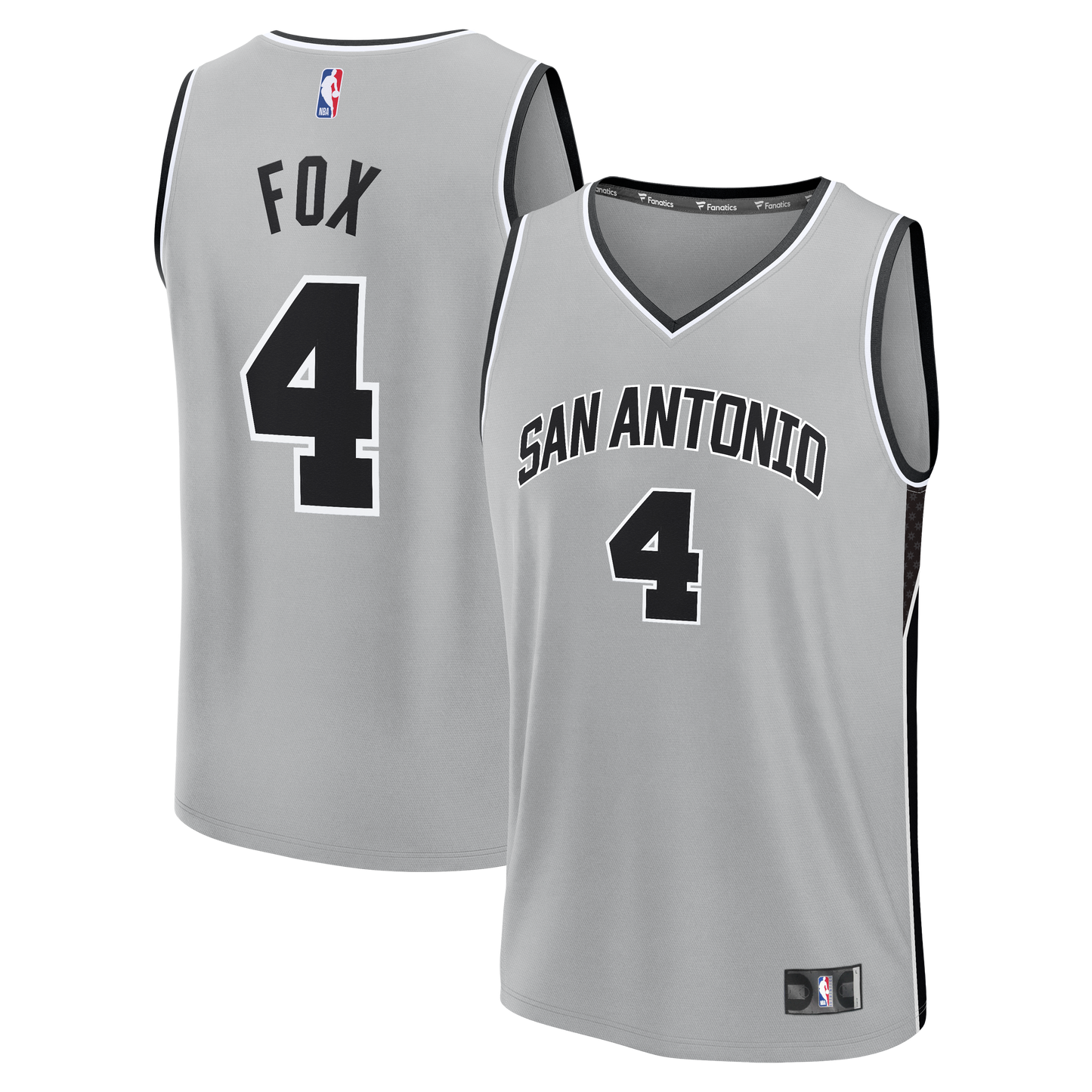 De'Aaron Fox San Antonio Spurs Fanatics Youth  Fast Break Jersey - Statement Edition - Silver