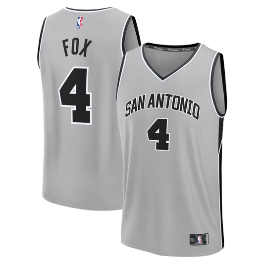 De'Aaron Fox San Antonio Spurs Fanatics Youth  Fast Break Jersey - Statement Edition - Silver