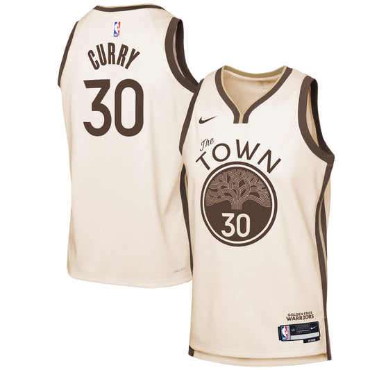 Stephen Curry Golden State Warriors Nike Youth 2025/26 City Edition Swingman Jersey - Tan