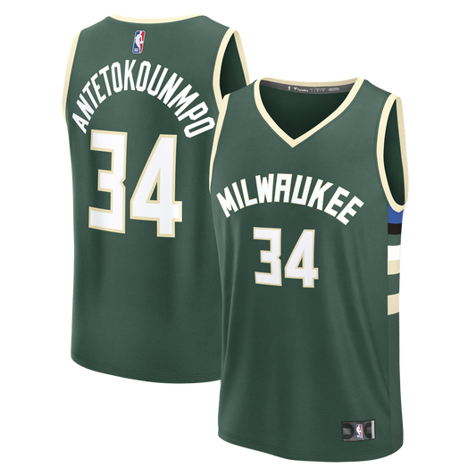 Giannis Antetokounmpo Milwaukee Bucks Fanatics Fast Break Replica Player Jersey - Icon Edition - Hunter Green