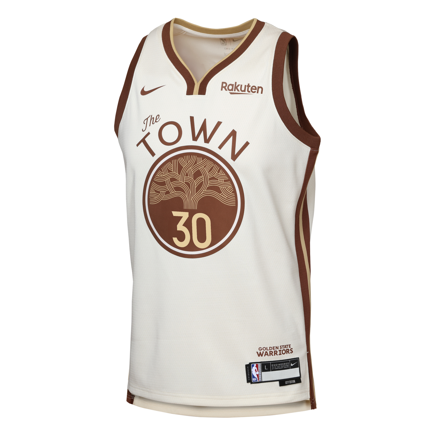 Stephen Curry Golden State Warriors Nike Youth Swingman Finished Badge Player Jersey - City Edition - Tan