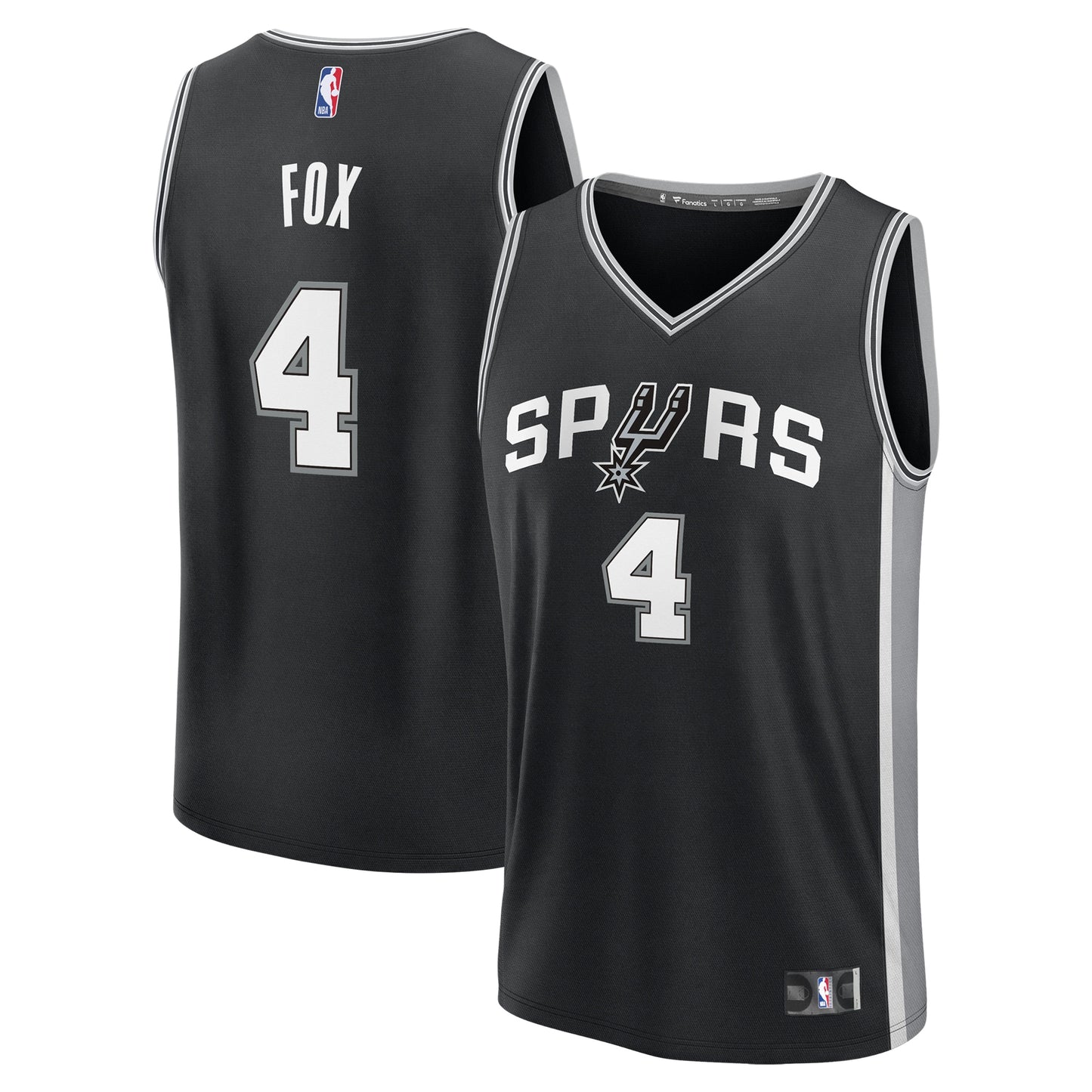 De'Aaron Fox San Antonio Spurs Fanatics Fast Break Replica Player Jersey - Icon Edition - Black