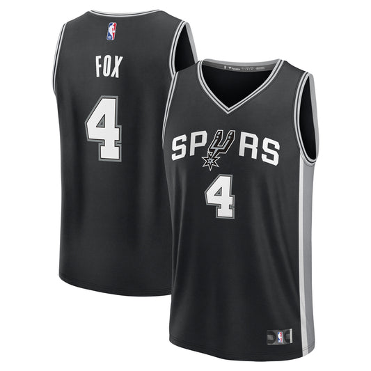 De'Aaron Fox San Antonio Spurs Fanatics Fast Break Replica Player Jersey - Icon Edition - Black