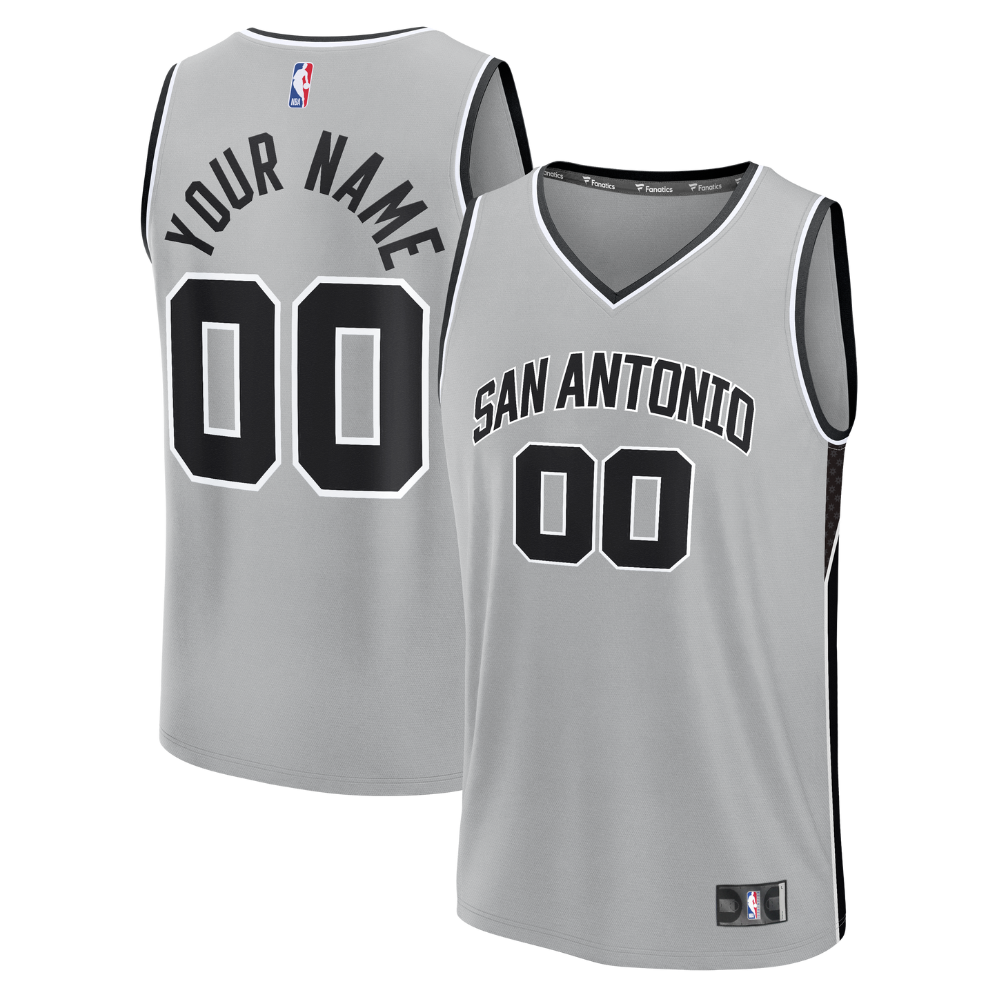 San Antonio Spurs Fanatics Youth Fast Break Custom Jersey - Statement Edition - Silver