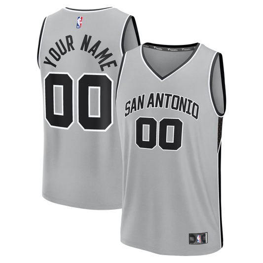 San Antonio Spurs Fanatics Youth Fast Break Custom Jersey - Statement Edition - Silver