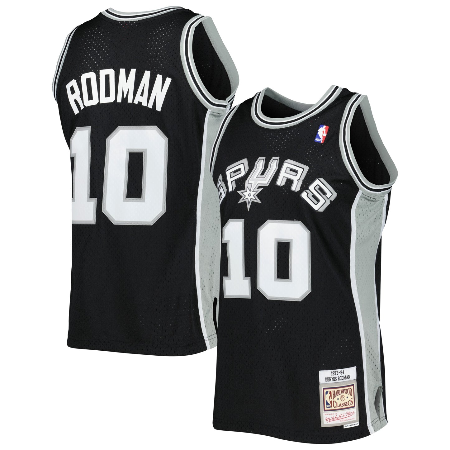 Dennis Rodman San Antonio Spurs Mitchell & Ness 1993/94 Hardwood Classics Swingman Jersey - Black