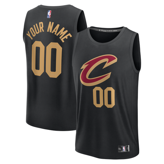 Cleveland Cavaliers Fanatics Youth Fast Break Custom Jersey - Statement Edition - Black