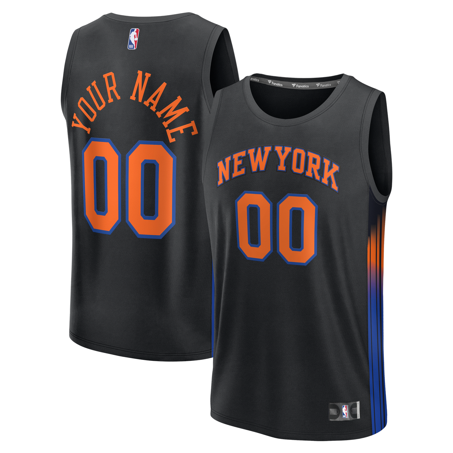 New York Knicks Fanatics Youth Fast Break Custom Jersey - Statement Edition - Black