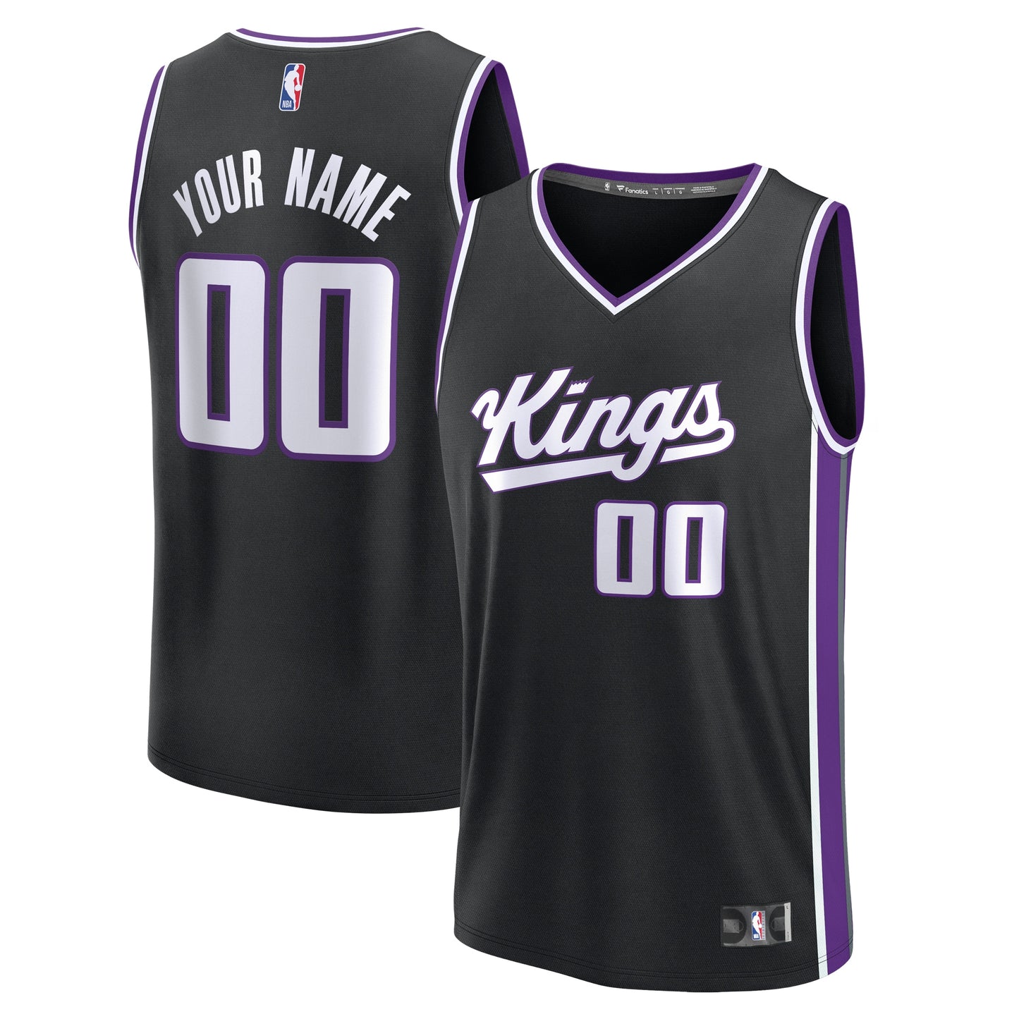 Sacramento Kings Fanatics Fast Break Custom Jersey - Icon Edition - Black
