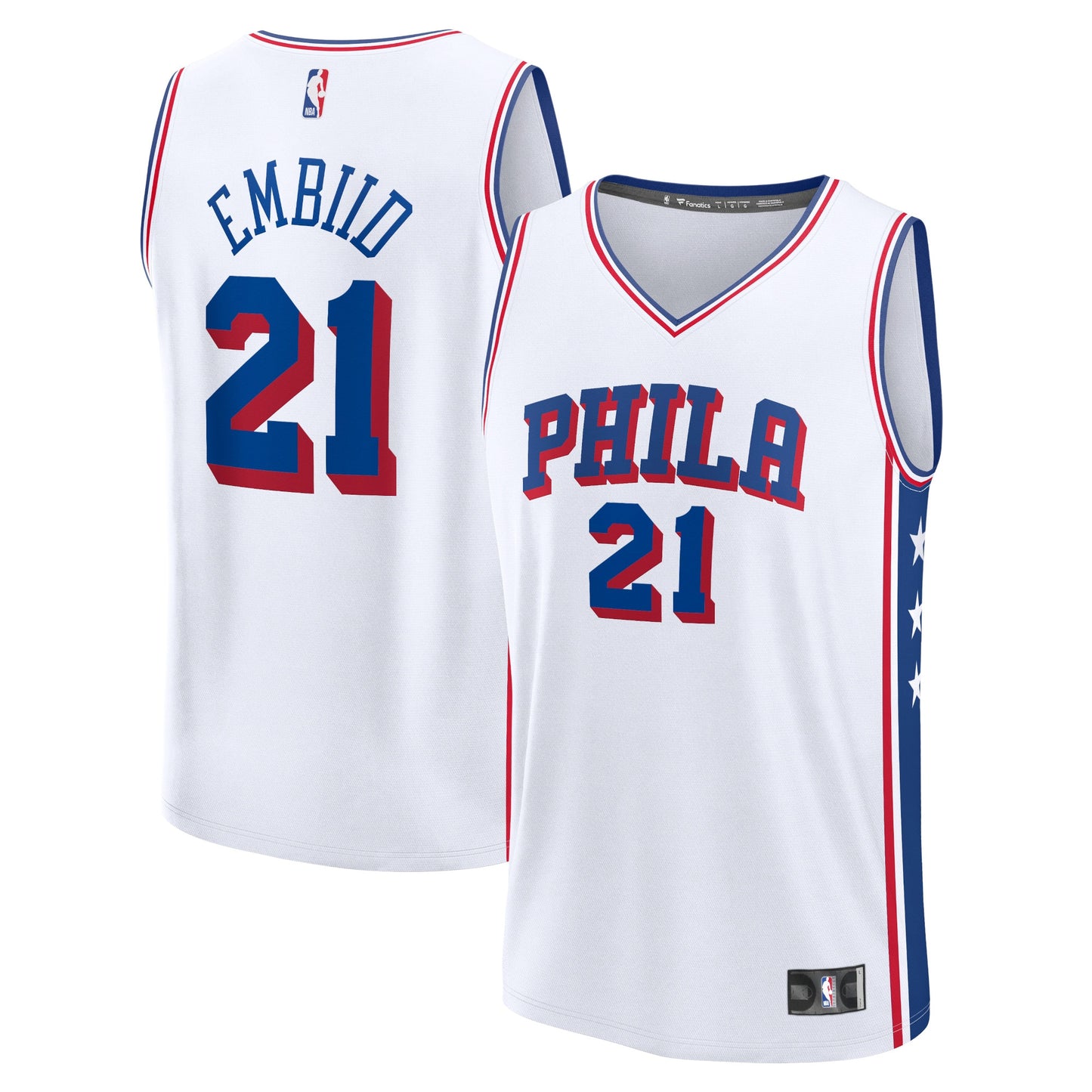 Joel Embiid Philadelphia 76ers Fanatics Fast Break Replica Jersey - Association Edition - White