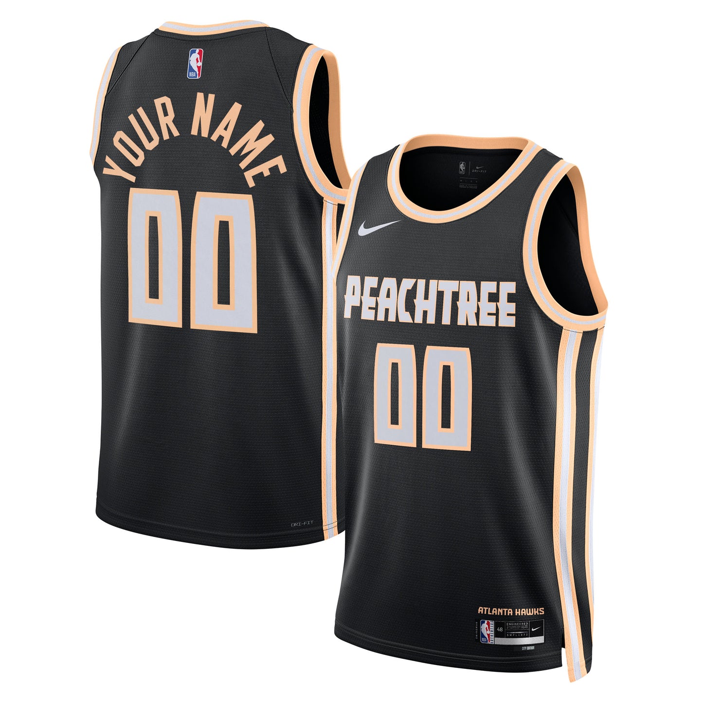 Atlanta Hawks Nike Unisex 2025/26 City Edition Swingman Custom Jersey - Black