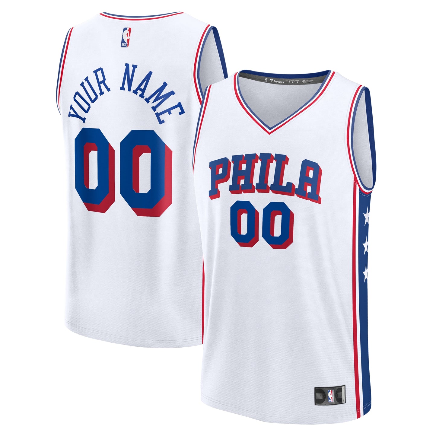 Philadelphia 76ers Fanatics Fast Break Custom Jersey - Icon Edition - Blue