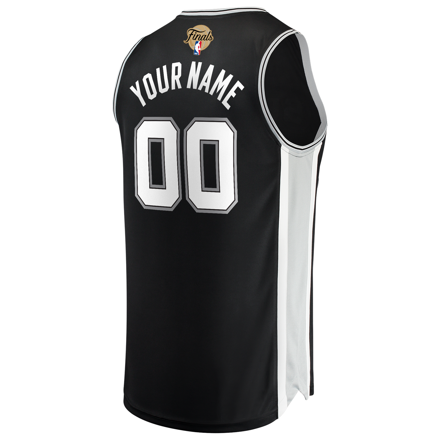 San Antonio Spurs Fanatics 2026 NBA Finals Patch Fast Break Custom Jersey - Black - Icon Edition