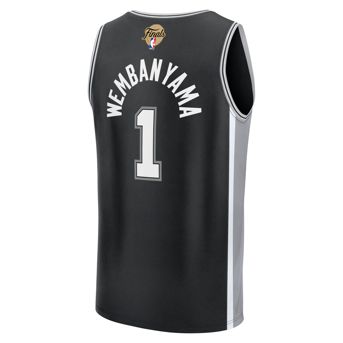 Victor Wembanyama San Antonio Spurs Fanatics Youth 2026 NBA Finals Patch Fast Break Replica Jersey - Black - Icon Edition