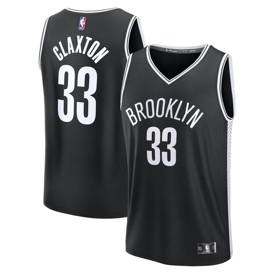 Nic Claxton Brooklyn Nets Fanatics Fast Break Replica Jersey - Black - Icon Edition
