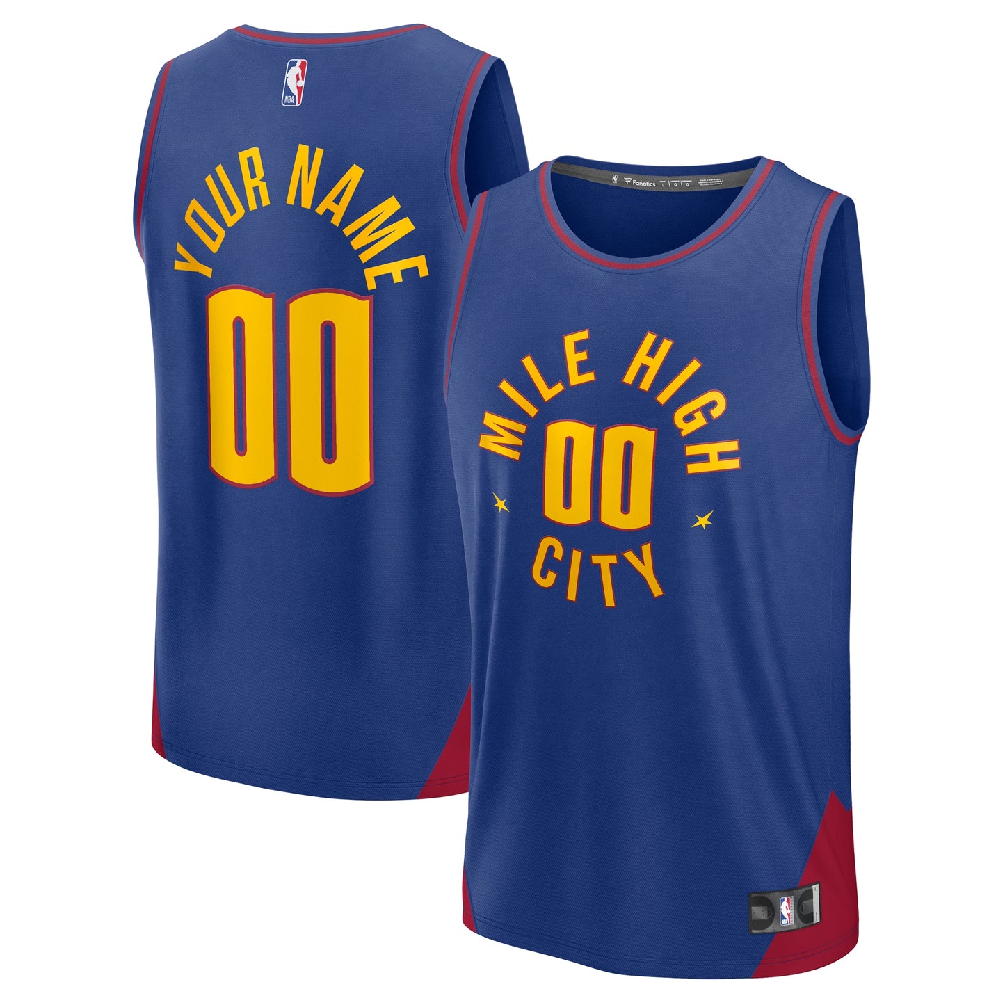 Denver Nuggets Fanatics Fast Break Custom Jersey - Statement Edition - Blue