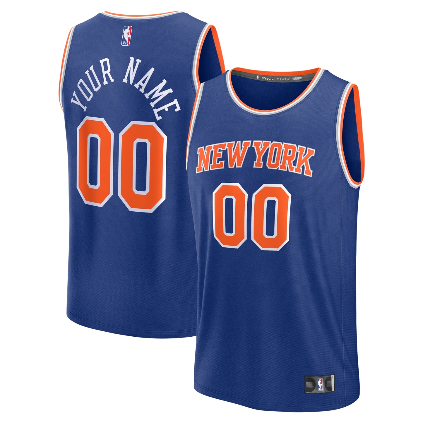 New York Knicks Fanatics Youth Fast Break Custom Replica Jersey - Blue  - Icon Edition