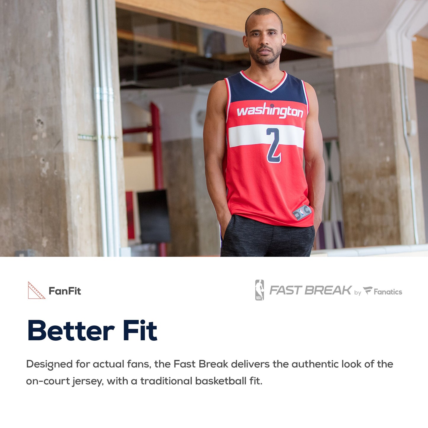 Washington Wizards Fanatics Youth Fast Break Custom Replica Jersey Red - Icon Edition