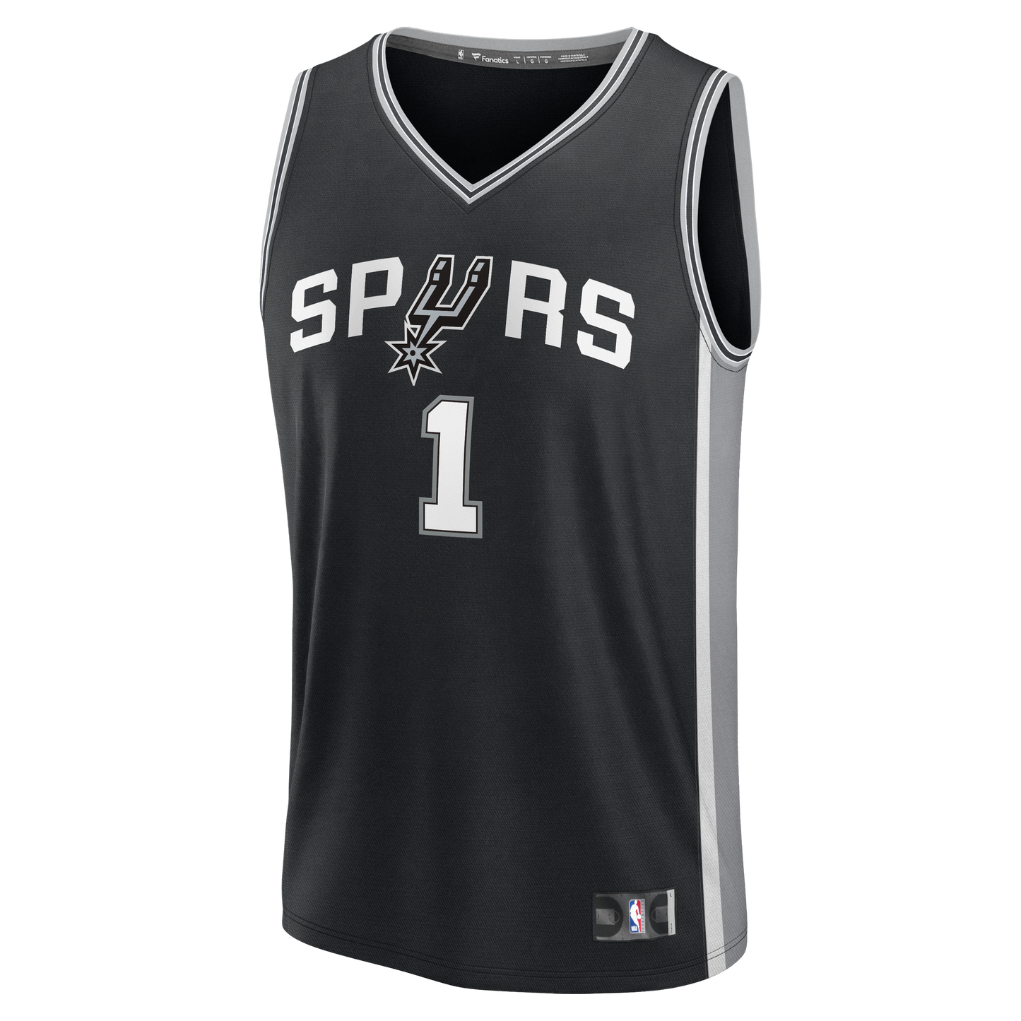 Victor Wembanyama San Antonio Spurs Fanatics Youth 2026 NBA Finals Patch Fast Break Replica Jersey - Black - Icon Edition