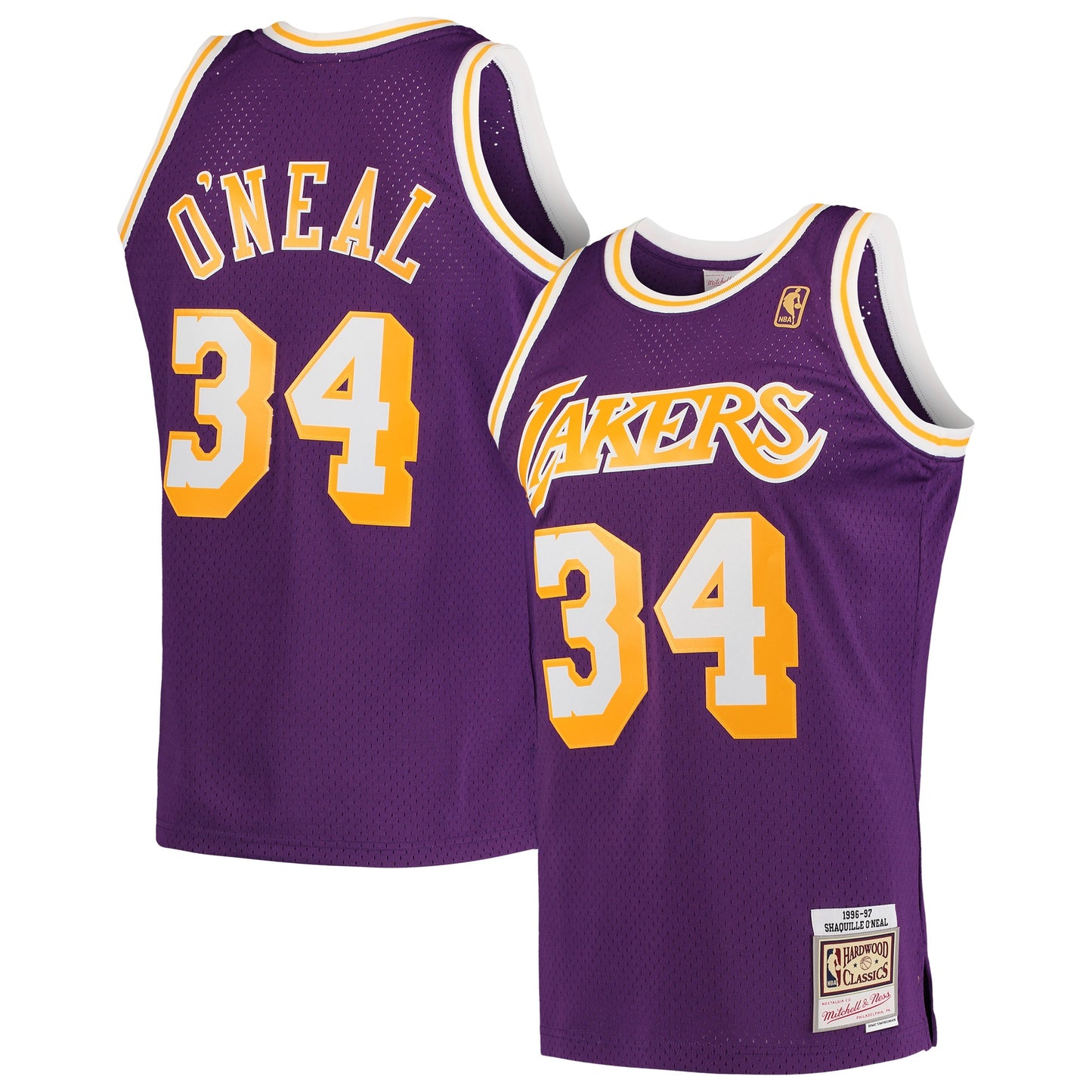 Shaquille O'Neal Los Angeles Lakers Mitchell & Ness 1996/97 Hardwood Classics Swingman Jersey - Gold