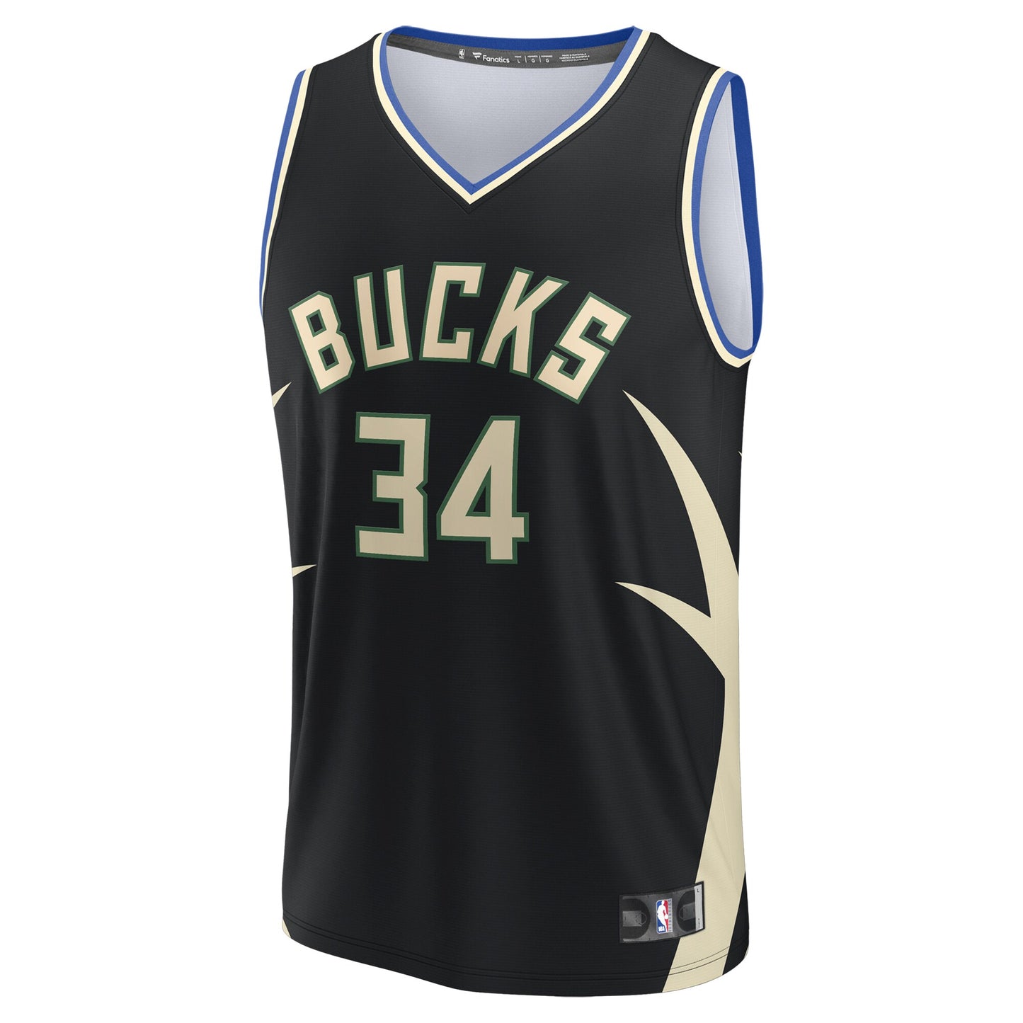 Giannis Antetokounmpo Milwaukee Bucks Fanatics Youth Fast Break Replica Player Jersey - Statement Edition - Black