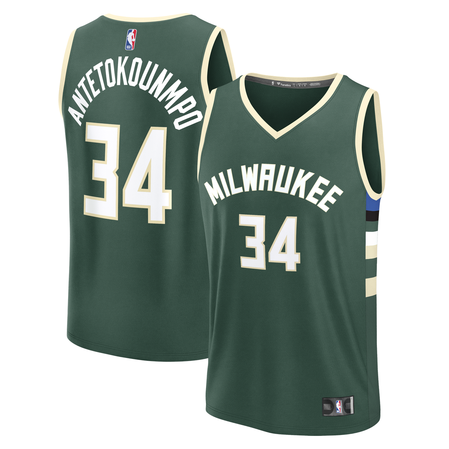 Giannis Antetokounmpo Milwaukee Bucks Fanatics Youth Fast Break Replica Player Jersey - Icon Edition - Hunter Green
