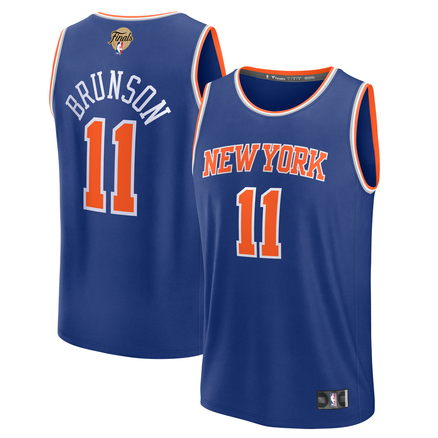 Jalen Brunson New York Knicks Fanatics Youth 2026 NBA Finals Patch Fast Break Jersey - Blue - Icon Edition
